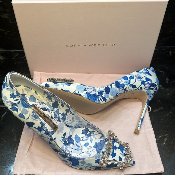 SOPHIA WEBSTER Margaux Pump 100mm in Royal Bloom size 39.5 - Picture 2 of 7
